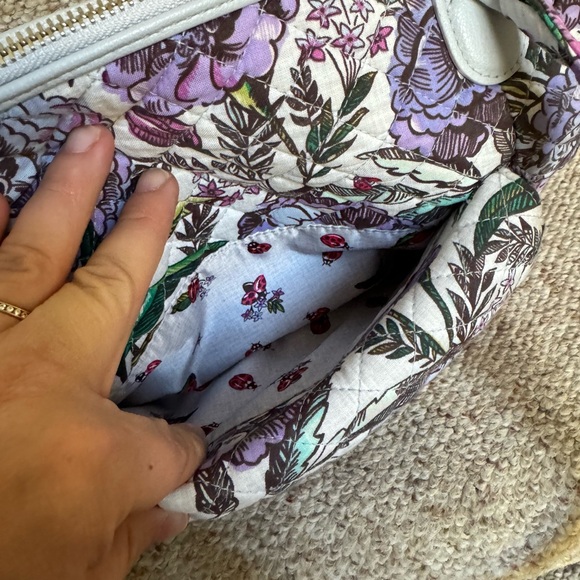 Vera Bradley Carson East West Tote in Lavender Meadow - Picture 7 of 9